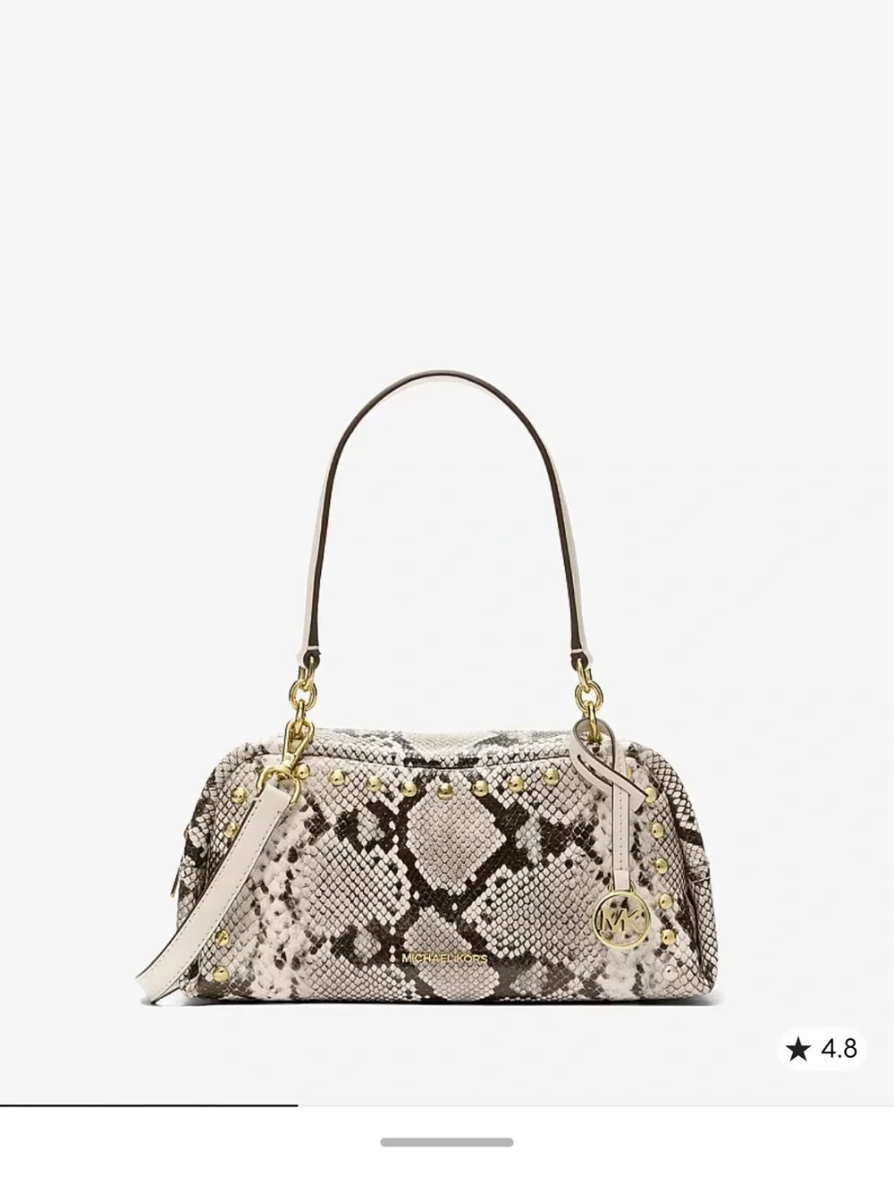 Michael Kors Cecily Small Studded Snake Embossed Shoulder Bag